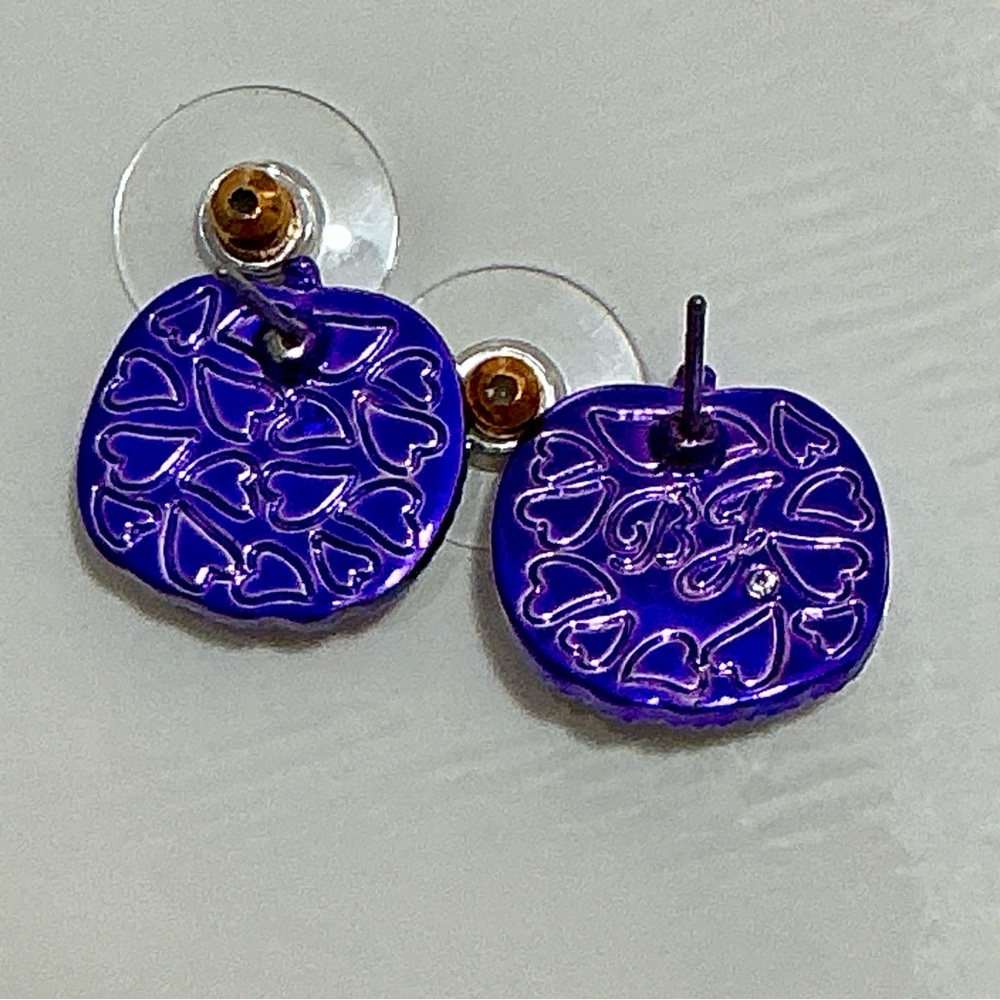 BETSY JOHNSON Halloween Jack-O-Lantern Pumpkin Face Orange Black Stud Earrings - Picture 5 of 13